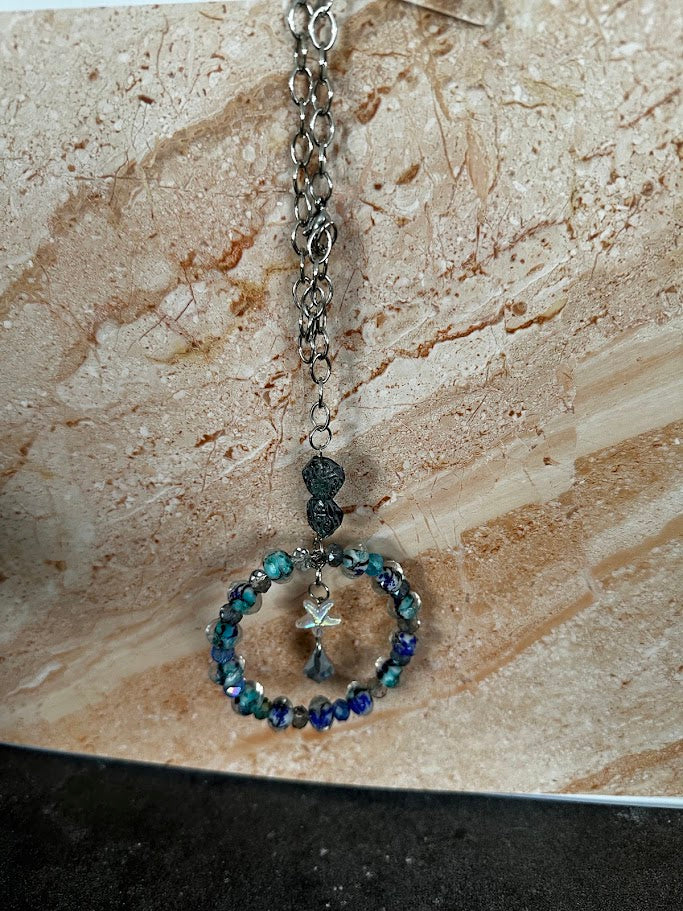 Sara’s Suncatchers – Blue Starfish Visor Charm
