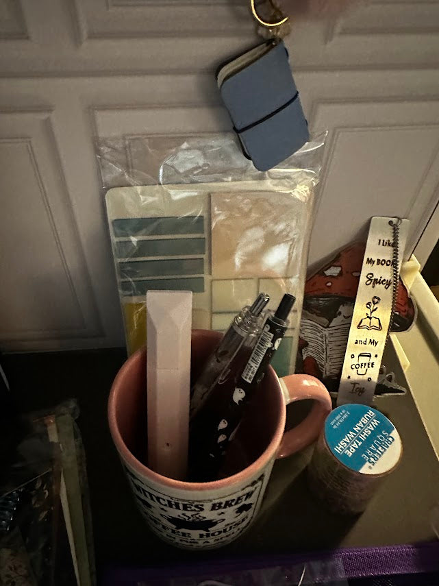 Journaling Boo Basket – Large PU Leather Journal, Junk Journal Kit, Book Light & Coffee Cup