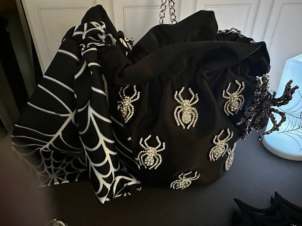 Spider Boo Basket – Spider Bucket Crossbody Bag, Web Bracelet, Brooch & More
