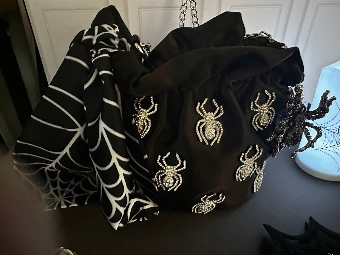 Spider Boo Basket – Spider Bucket Crossbody Bag, Web Bracelet, Brooch & More