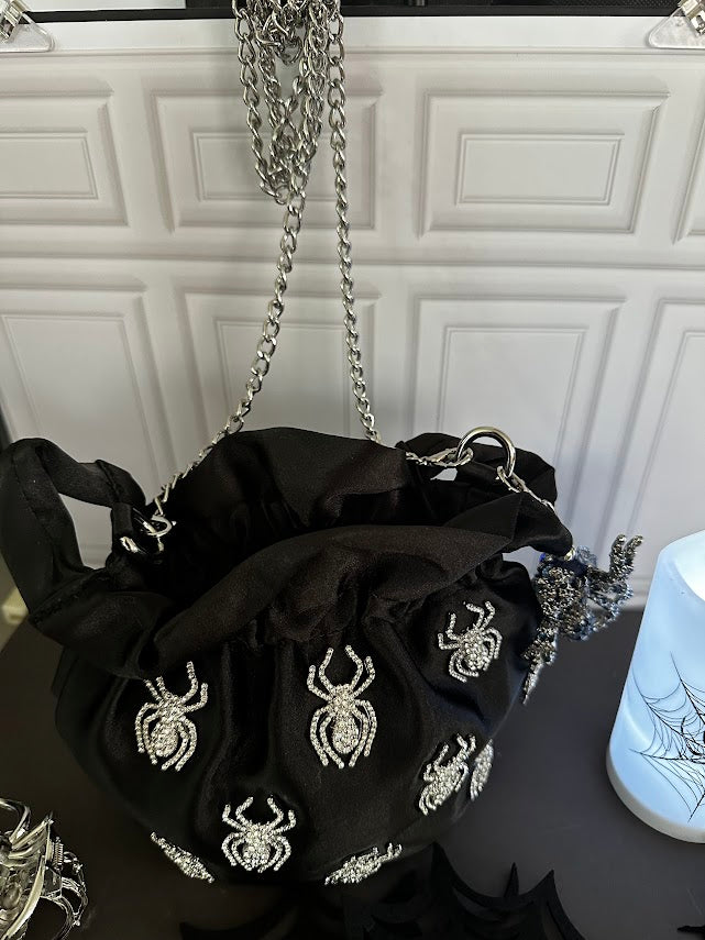 Spider Boo Basket – Spider Bucket Crossbody Bag, Web Bracelet, Brooch & More