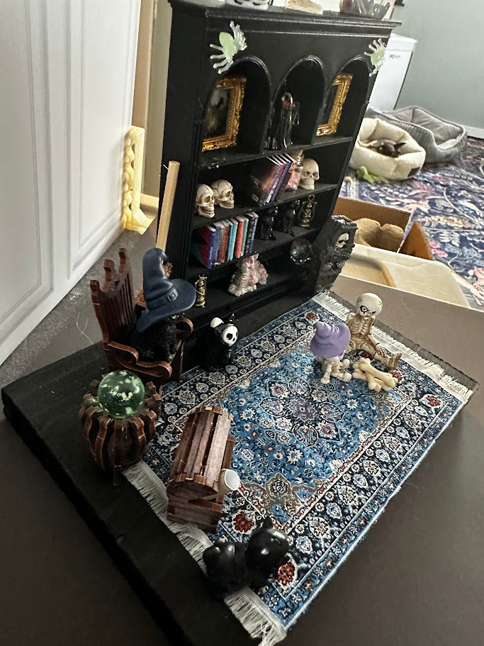 Handmade Gothic Witch's Library Miniature Diorama – One of a Kind