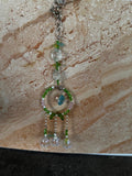 Sara’s Suncatchers – Rose Quartz & Green Aventurine Three-Drop Visor Charm