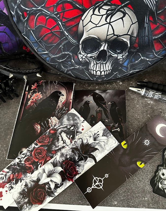 Gothic Raven & Skull Boo Box with Crossbody Bag