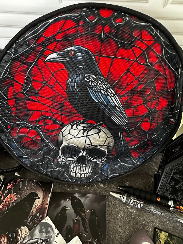 Gothic Raven & Skull Boo Box with Crossbody Bag