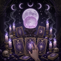 Oracle card reading mystical illustration