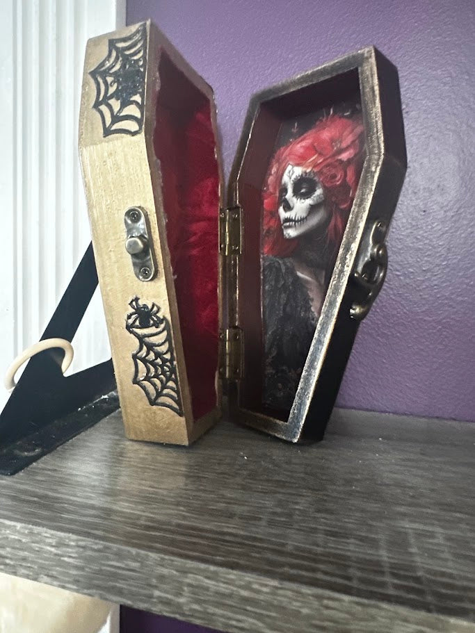 Skull & Roses Gothic Coffin Box