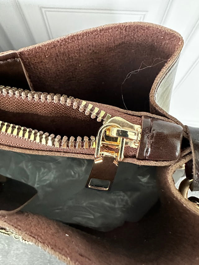 Chalieyr Brown Steampunk Shoulder Bag with Gear & Clock Charms